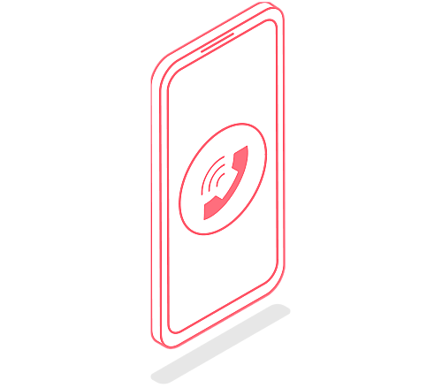 Image of a mobile phone with a phone icon